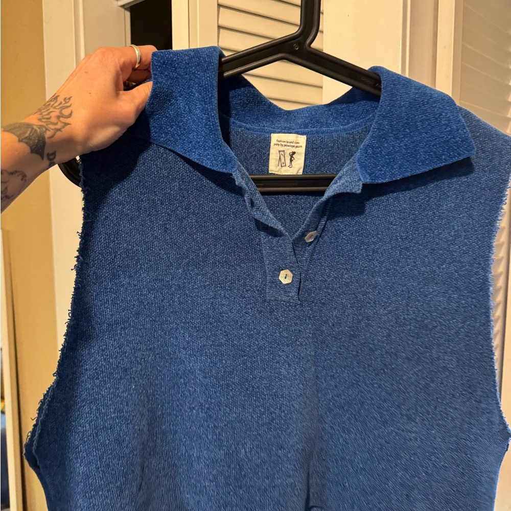 Fashion Brand Company Blue Sleeveless Top